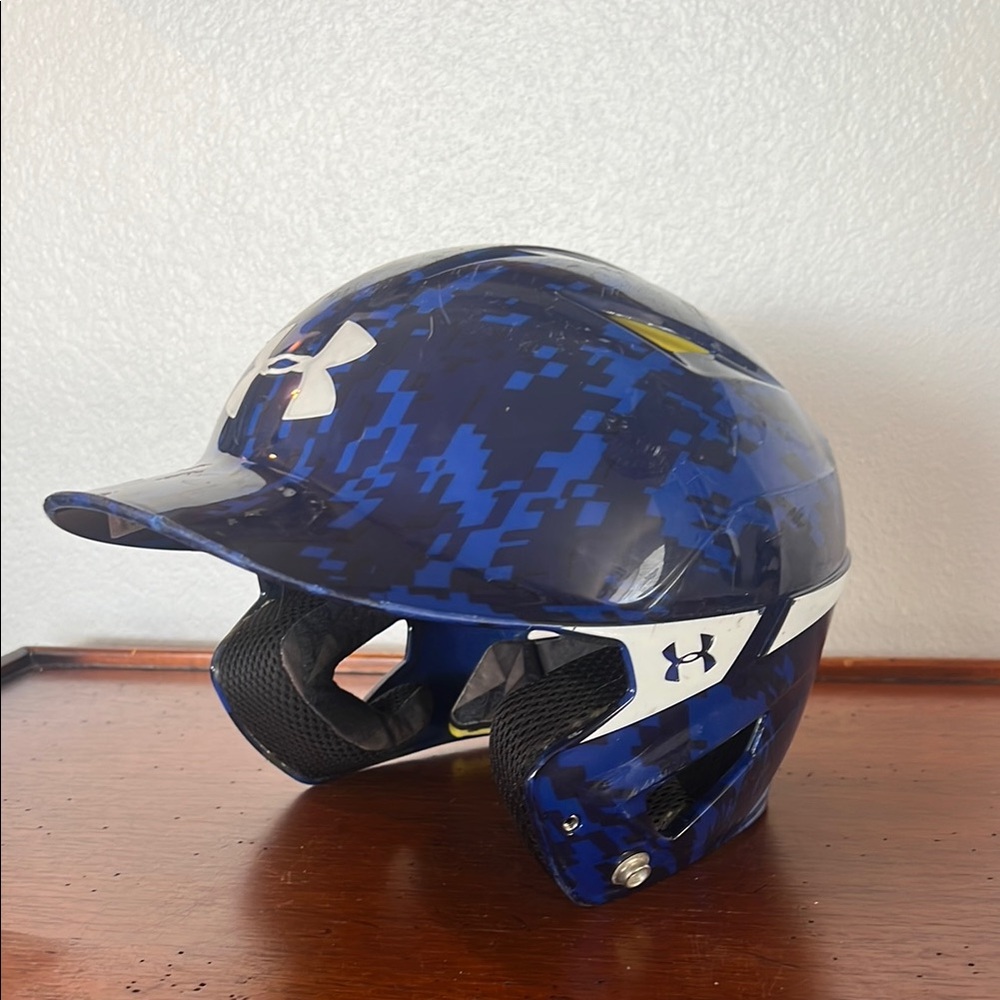 Under Armour Blue Camo Baseball Helmet